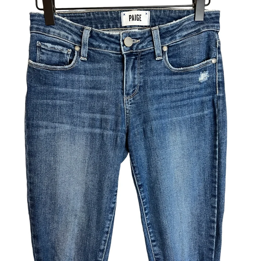 PAIGE Verdugo Ankle Ripped Raw Hem Jeans Dedee Dest